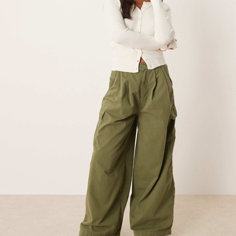ASOS Khaki Wide-Leg Pants